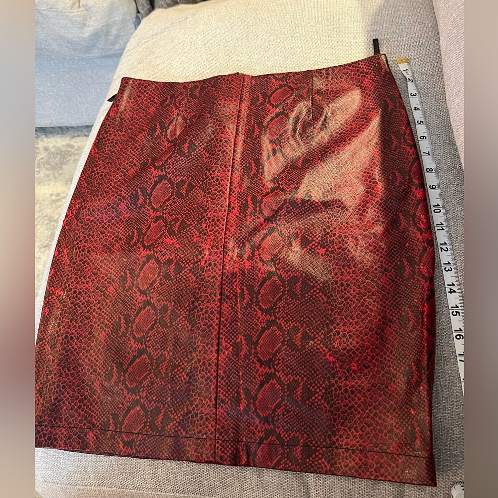 Red Snake Print Skirt